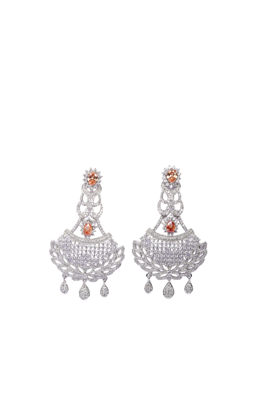 Namokriti Sparkling Chandelier Drop Earrings with Accents – Elegant Party & Wedding Jewelry